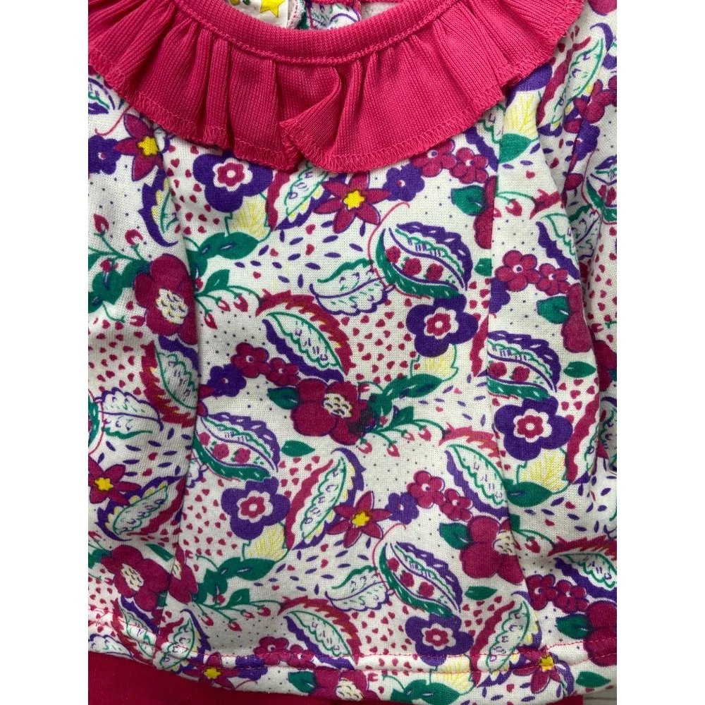 Celebrity Kids Vintage 90s Matching 2 piece Outfit Set sz 12 months PINK FLORAL‎